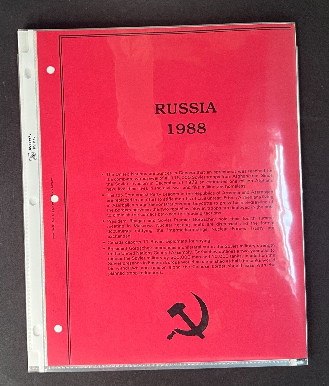 Russia 1988 Stamp Year Collection Album Pages Mint/MNH ZAYIX