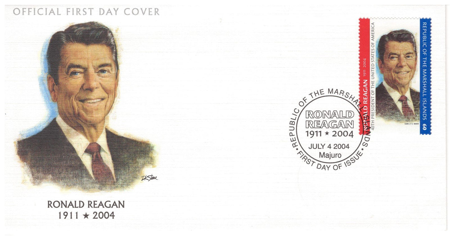 Ronald Reagan on Marshall Islands C225 MNH Mini-Sheet FDC Coin ZAYIX
