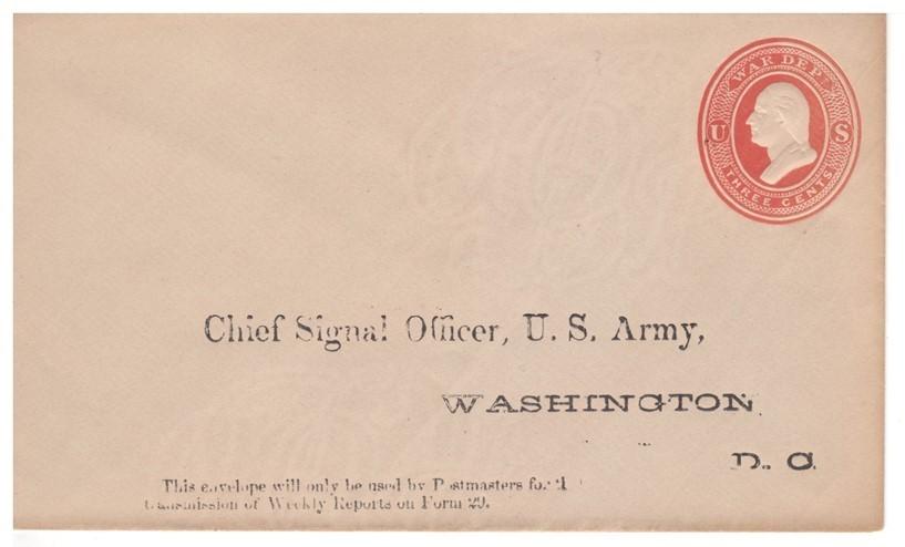 US UO53 Mint Entire 1875 3-cent Red Washington Official Cream Paper Size 7 ZAYIX