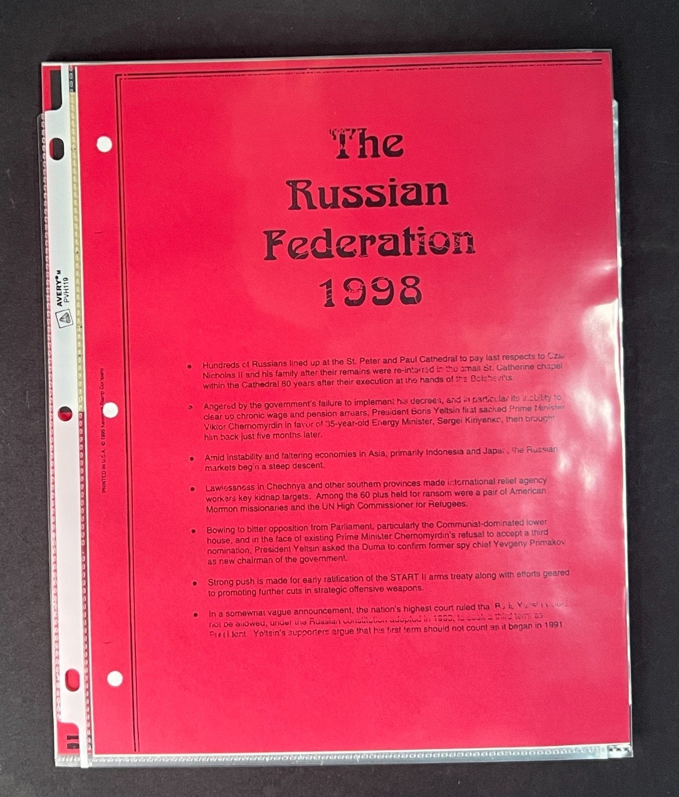 Russia 1998 Stamp Year Collection Album Pages $174 CV Mint/MNH ZAYIX