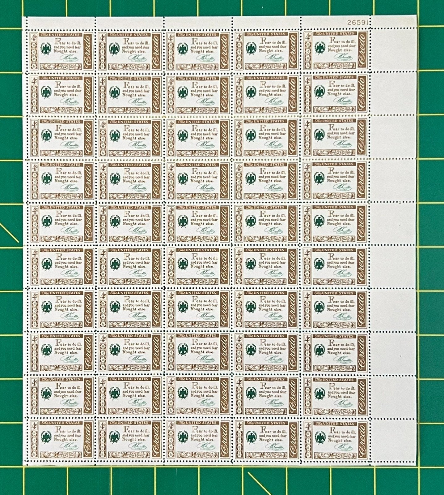 US 1140 Mint Sheet (MNH) American Credos 4-Cent Benjamin Franklin 1960 ZAYIX