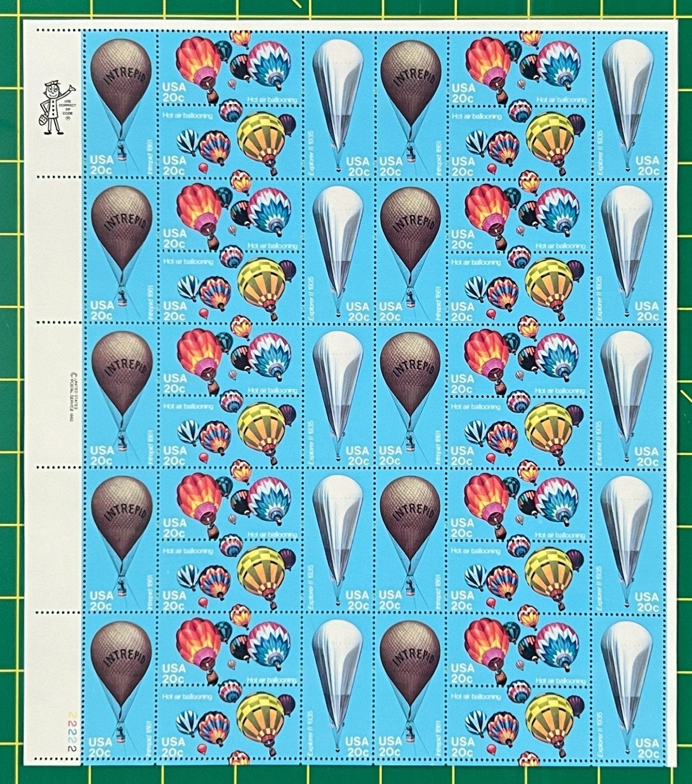 US 2032-35 Mint Sheet (MNH) Hot Air Ballooning Block-4 20-Cent 1983 ZAYIX