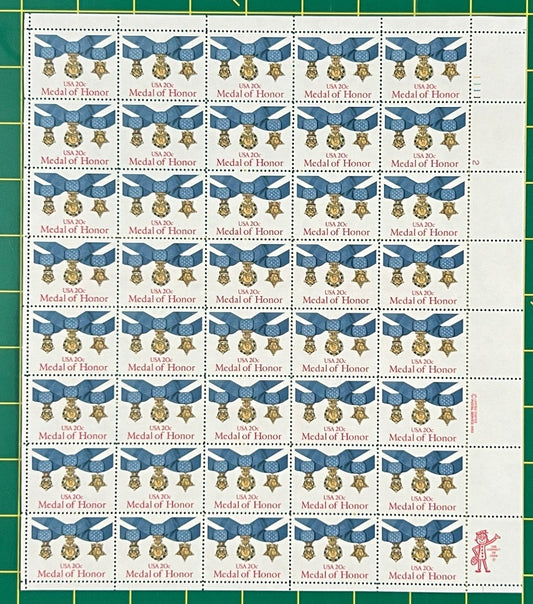 US 2045 Mint Sheet (MNH) Medal Of Honor 20-Cent 1983 ZAYIX