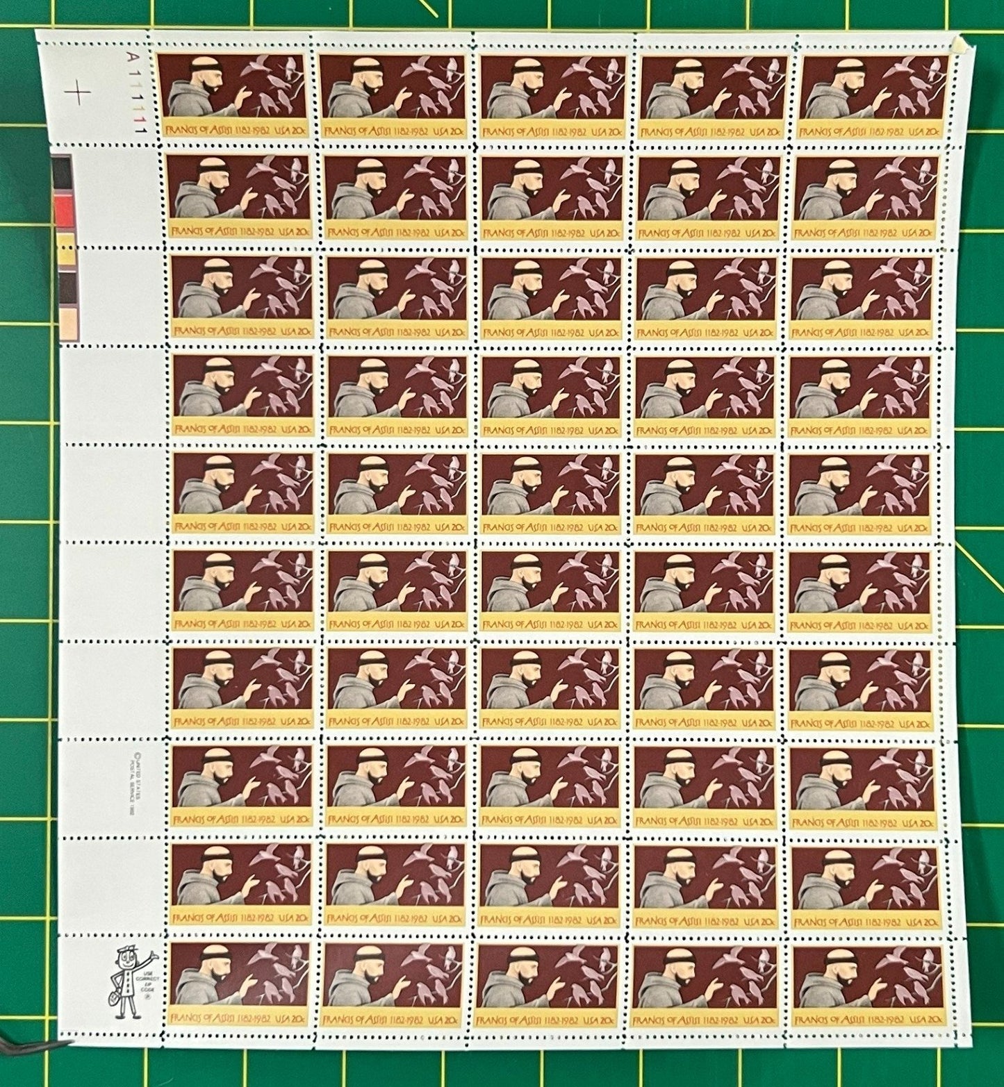 US 2023 Mint Sheet (MNH) St Francis of Assisi Friar 20-Cent 1982 ZAYIX