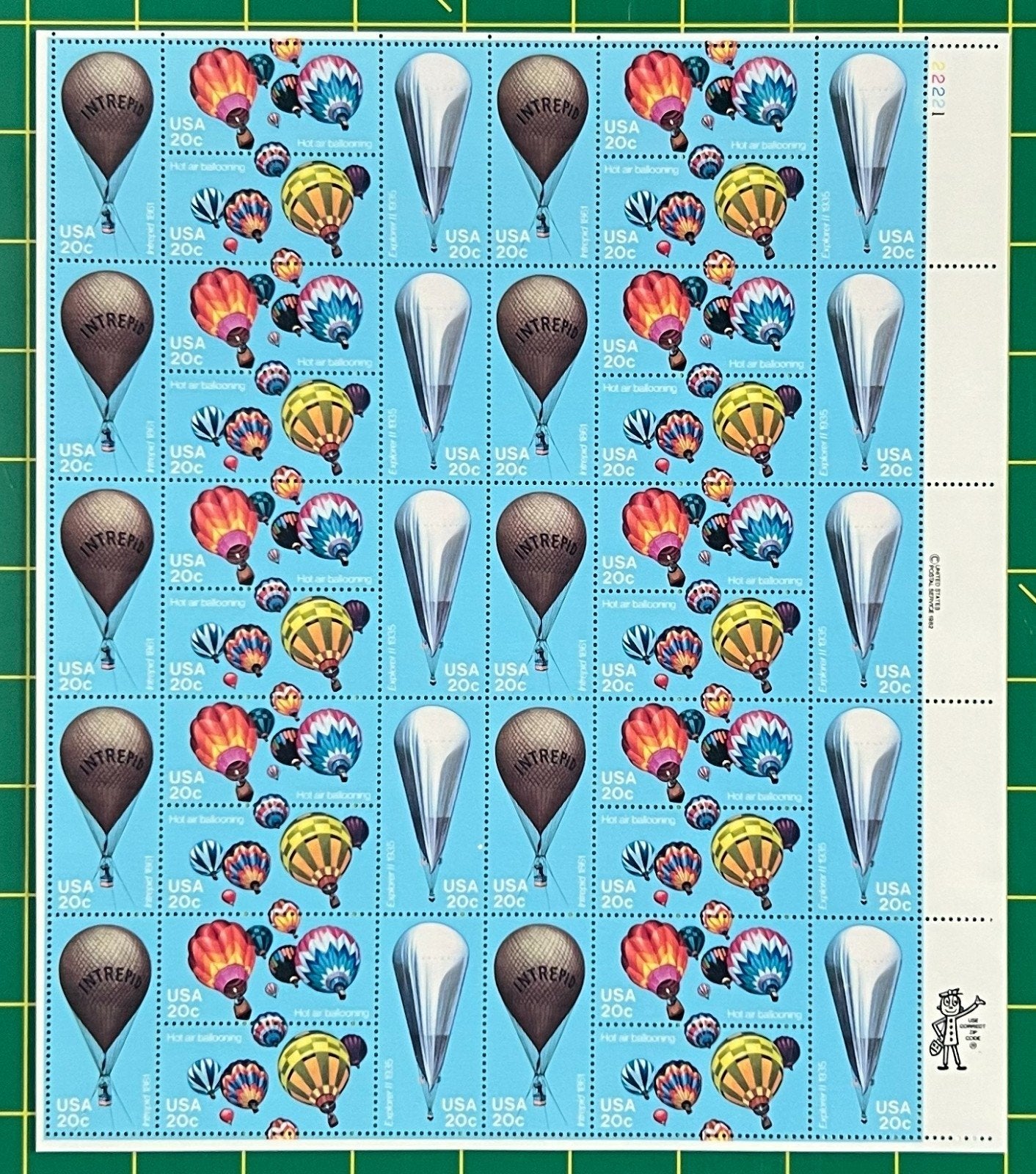 US 2032-35 Mint Sheet (MNH) Hot Air Ballooning Block-4 20-Cent 1983 ZAYIX