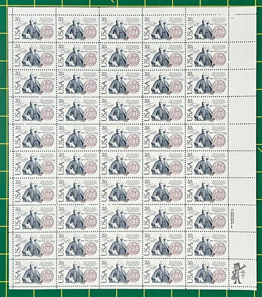 US 2036 Mint Sheet (MNH) Sweden Benjamin Franklin 20-Cent 1983 ZAYIX