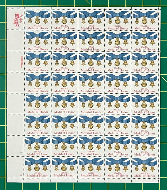 US 2045 Mint Sheet (MNH) Medal Of Honor 20-Cent 1983 ZAYIX