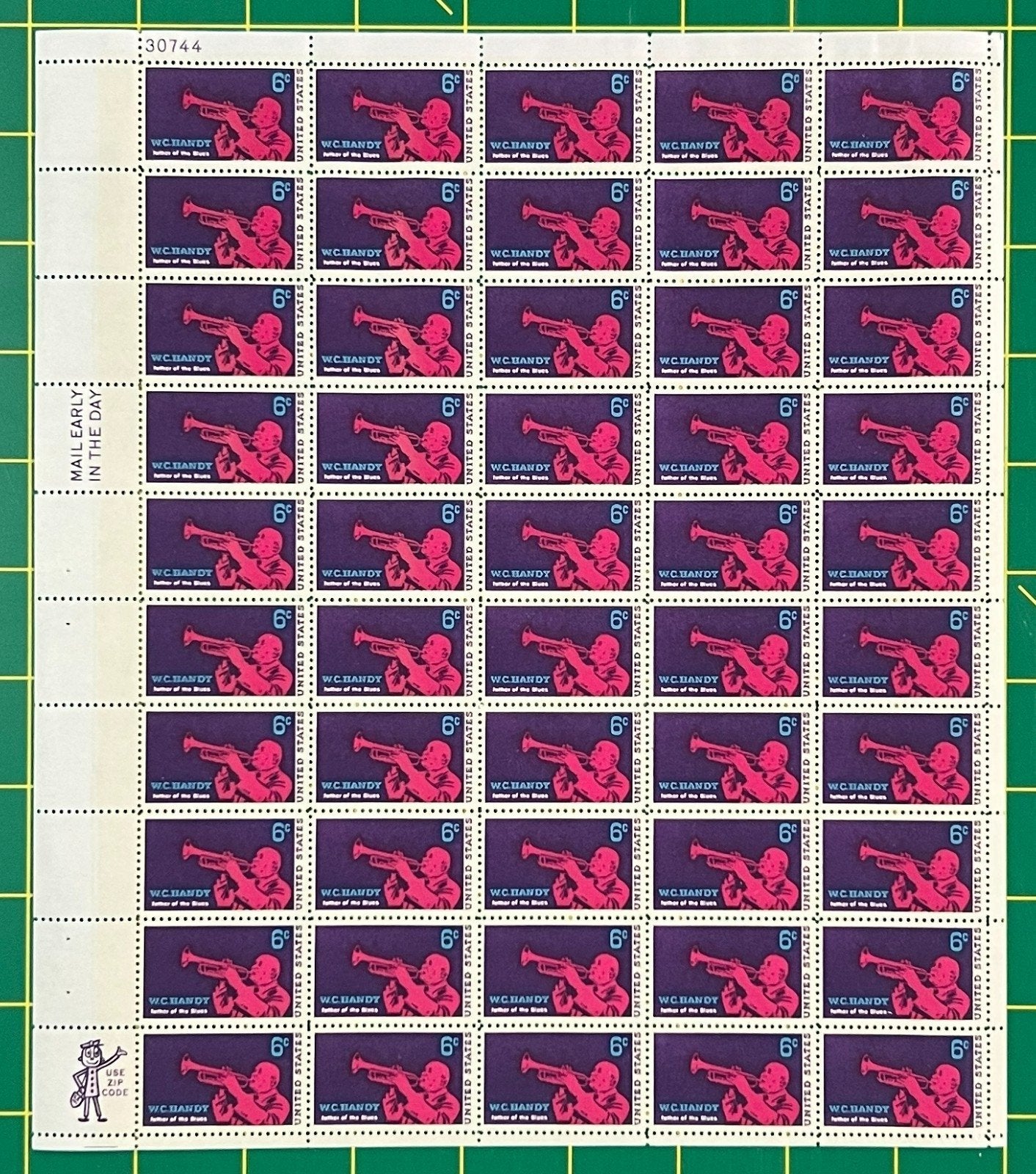 US 1372 Mint Sheet (MNH) W C Handy Jazz Musician 6-Cent 1969 ZAYIX