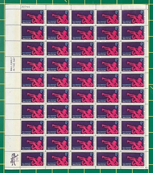 US 1372 Mint Sheet (MNH) W C Handy Jazz Musician 6-Cent 1969 ZAYIX