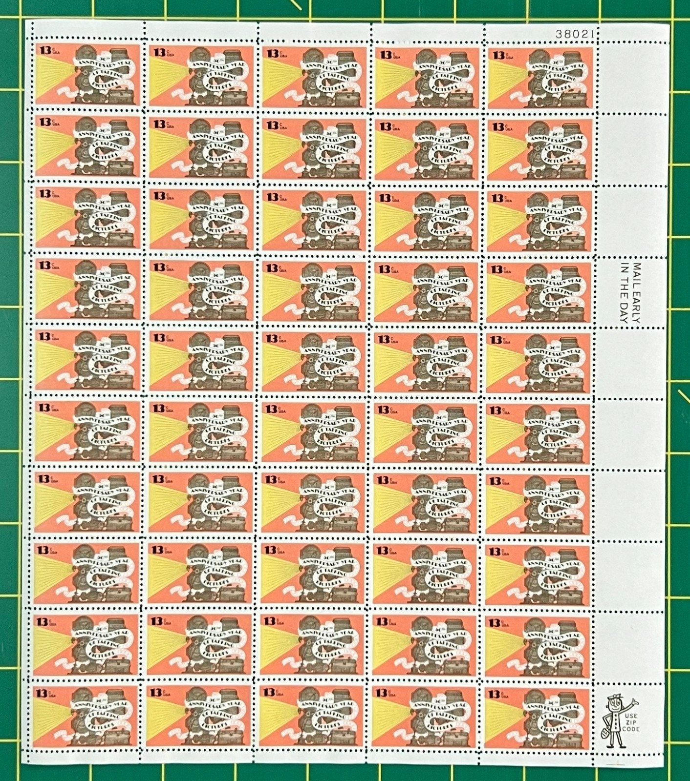 US 1727 Mint Sheet (MNH) Talking Pictures 50th Anniversary 13-Cent 1977 ZAYIX