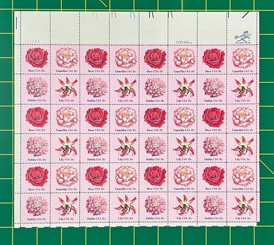 US 1876-1879 Mint Sheet (MNH) Flowers Block of 4, 18-Cent 1981 ZAYIX