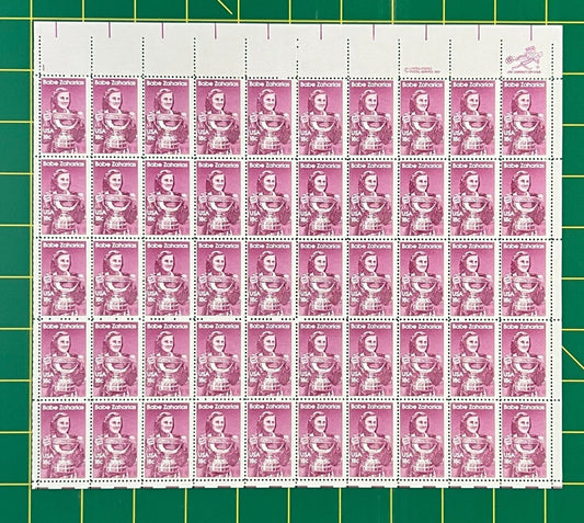 US 1932 Mint Sheet (MNH) Mildred Babe Didrikson Zaharias Athlete 18c 1981 ZAYIX