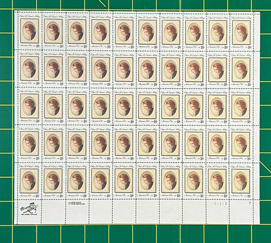 US 1926 Mint Sheet (MNH) Edna St Vincent Millay Poet 18-Cent 1981 ZAYIX