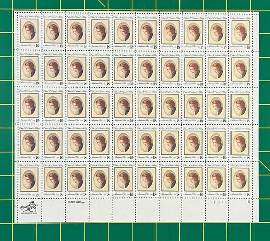 US 1926 Mint Sheet (MNH) Edna St Vincent Millay Poet 18-Cent 1981 ZAYIX