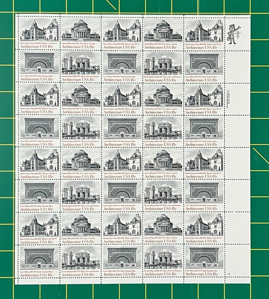 US 1928-1931 Mint Sheet (MNH) Architecture Block of 4, 18-Cent 1981 ZAYIX