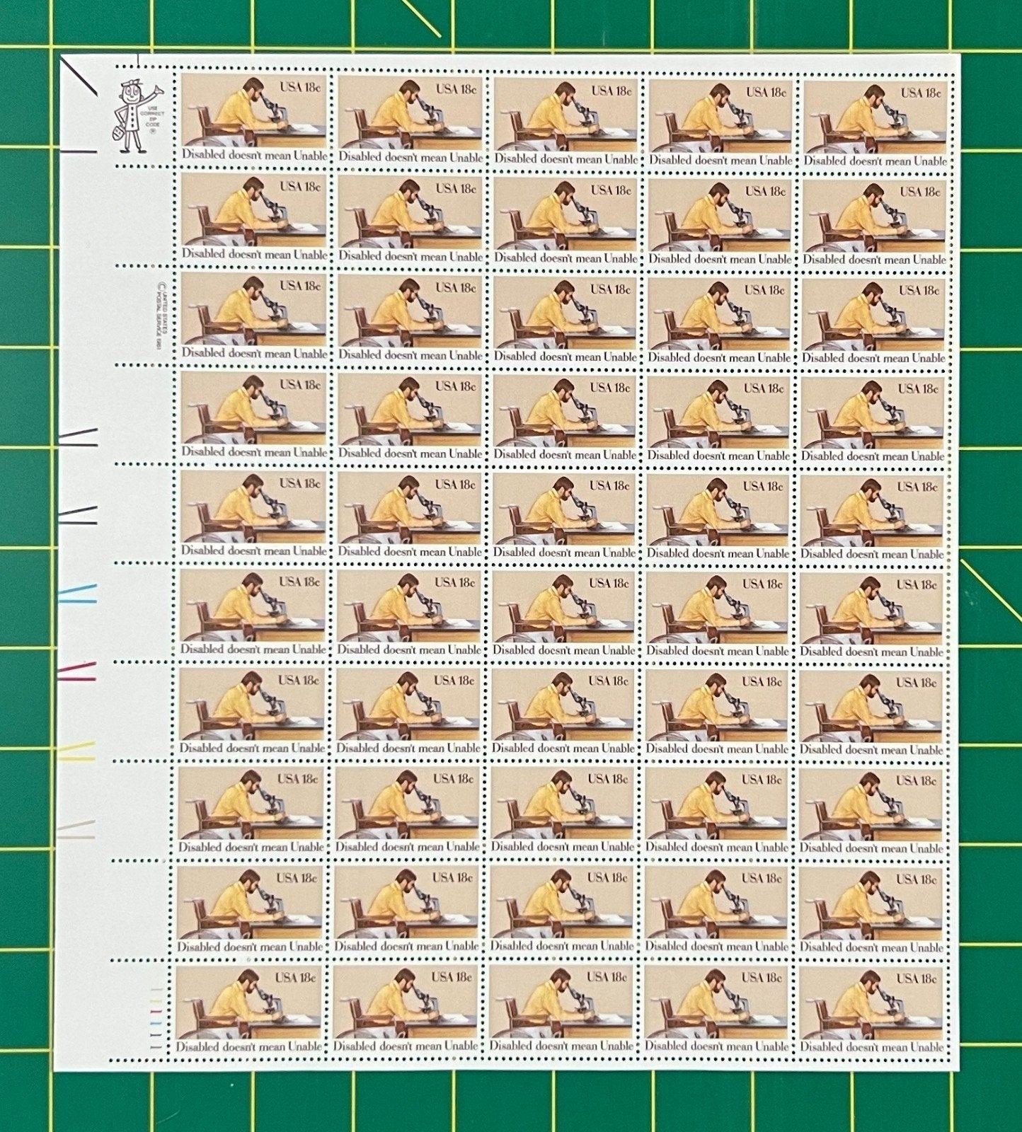 US 1925 Mint Sheet (MNH) Year of the Disabled 18-Cent 1981 ZAYIX
