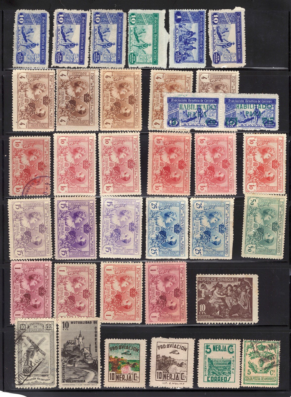 Spain Civil War Revenues Telegraph Local Charity Fiscal Stamp Collection ZAYIX