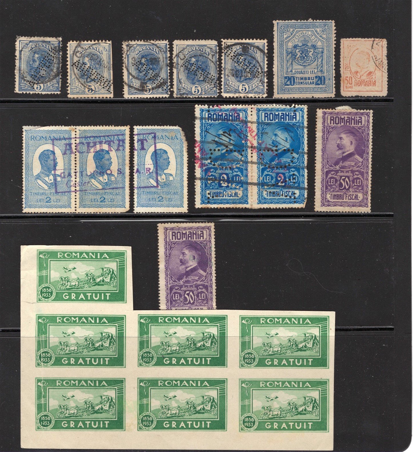 Romania Revenues Fiscal Stamps Consular Timbru Gratuit Labels Collection ZAYIX