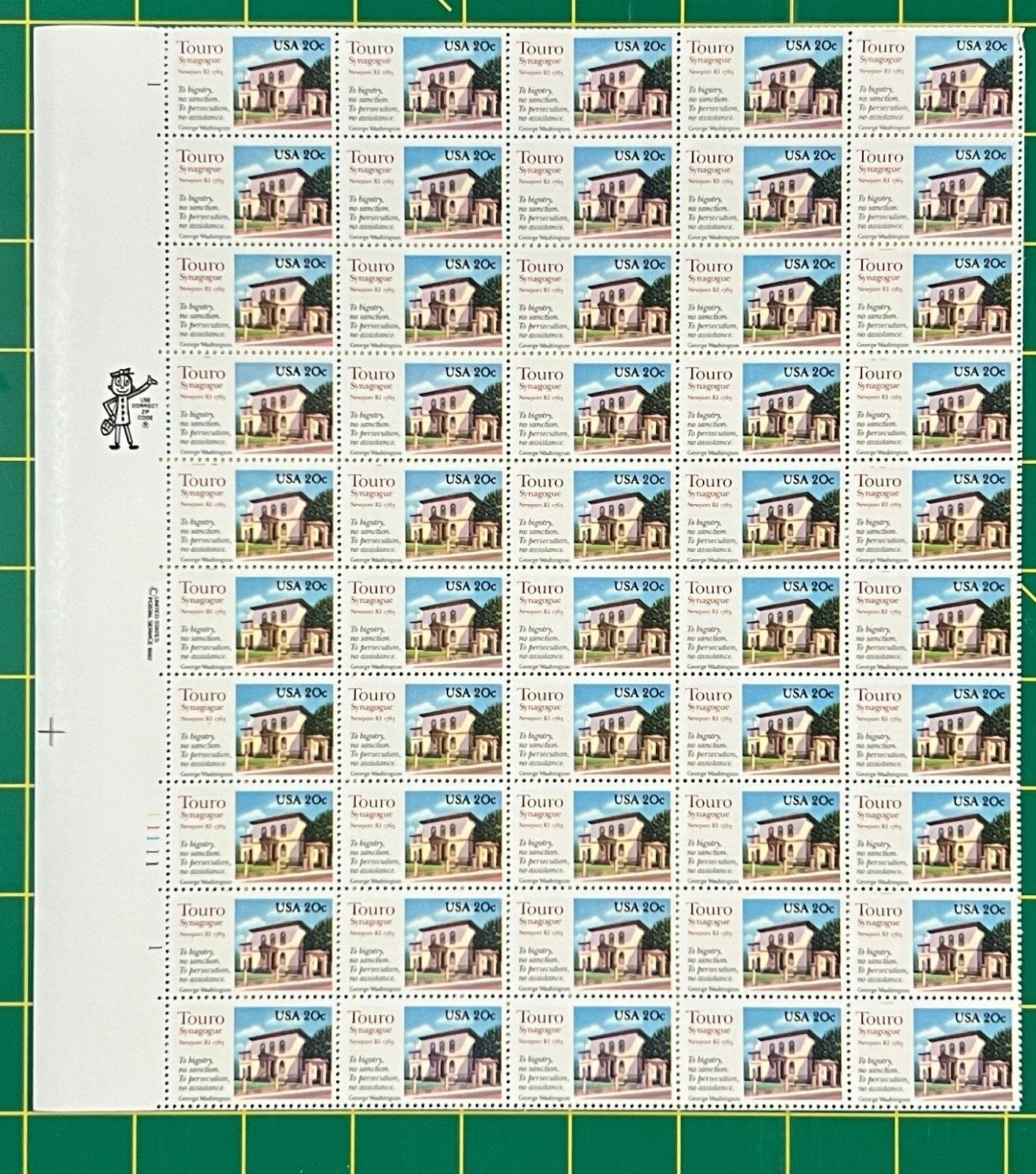 US 2017 Mint Sheet (MNH) Touro Synagogue 20-Cent 1982 ZAYIX