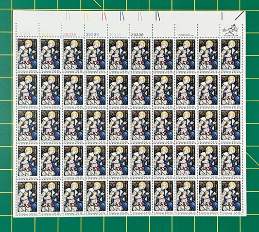 US 1842 Mint Sheet (MNH) Christmas Madonna & Child (PB12) 15-Cent 1980 ZAYIX