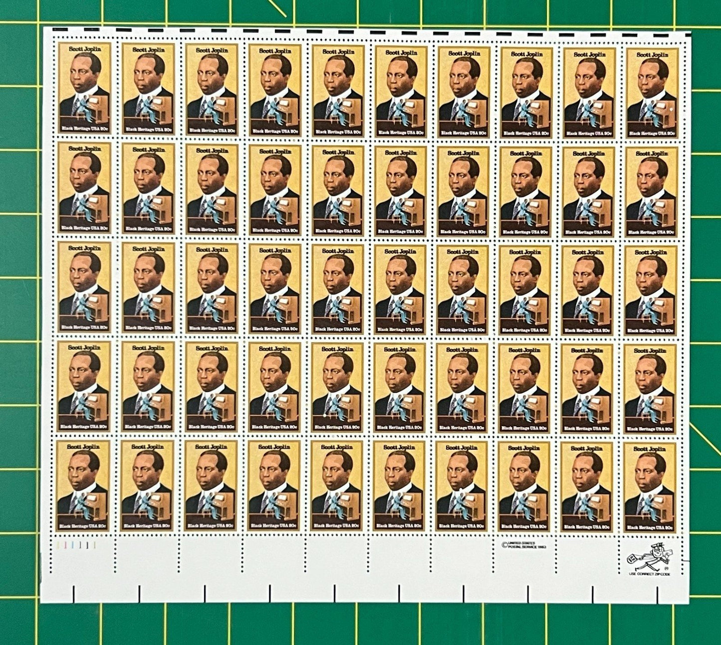 US 2044 Mint Sheet (MNH) Scott Joplin Black Heritage 20-Cent 1983 ZAYIX