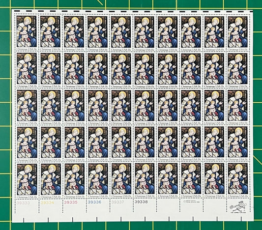 US 1842 Mint Sheet (MNH) Christmas Madonna & Child (PB12) 15-Cent 1980 ZAYIX