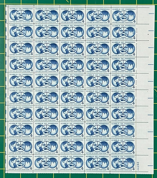 US 1162 Mint Sheet (MNH) Wheels of Freedom Automobile Show Detroit 4c 1960 ZAYIX