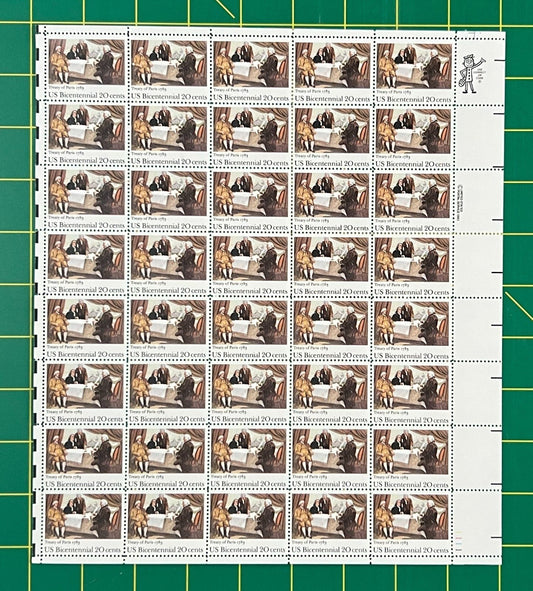 US 2052 Mint Sheet (MNH) Signing Treaty of Paris 200th 20-Cent 1983 ZAYIX