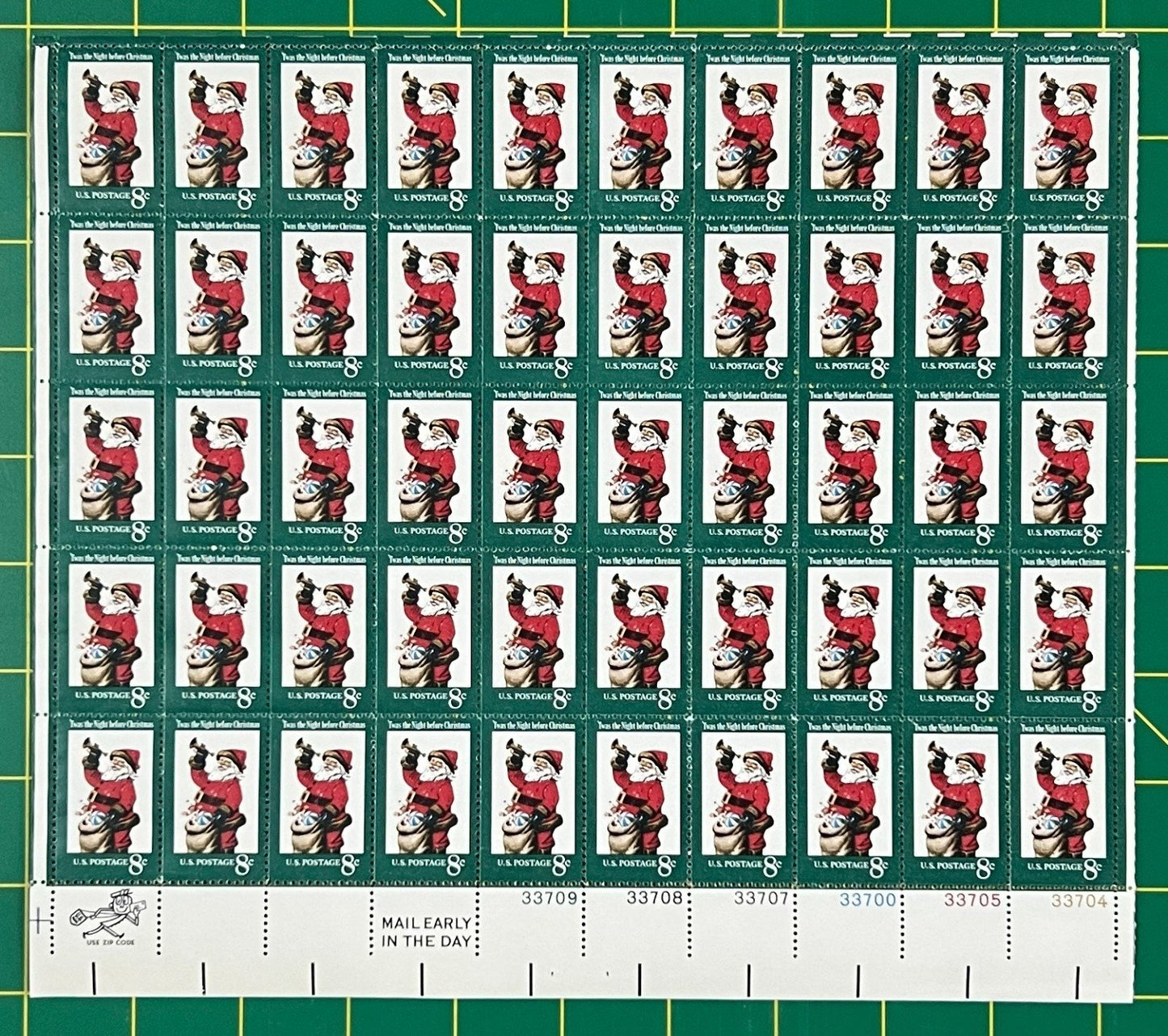 US 1472 Mint Sheet (MNH) Christmas Santa Claus (PB12) 8-Cent 1972 ZAYIX