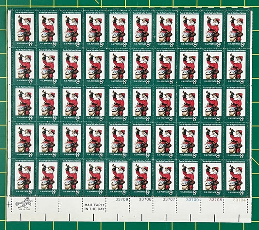 US 1472 Mint Sheet (MNH) Christmas Santa Claus (PB12) 8-Cent 1972 ZAYIX