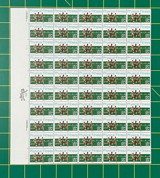 US 2043 Mint Sheet (MNH) Physical Fitness (PB20) 20-Cent 1983 ZAYIX