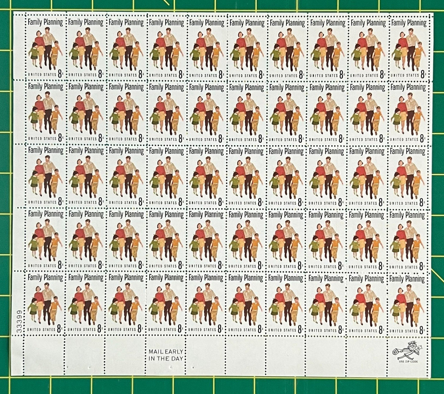 US 1455 Mint Sheet (MNH) Family Planning 8-Cent 1971 ZAYIX