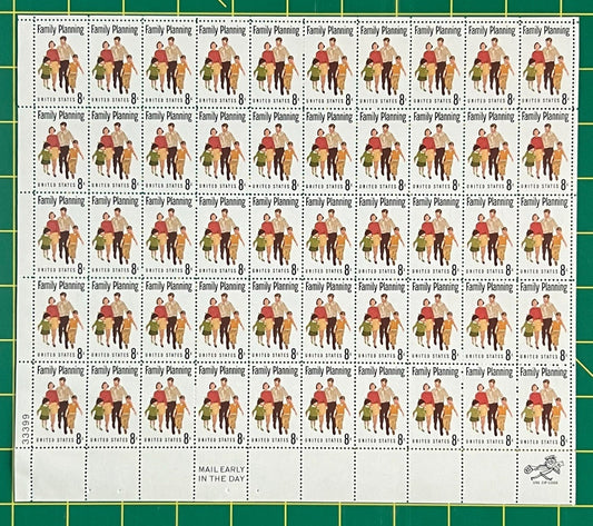 US 1455 Mint Sheet (MNH) Family Planning 8-Cent 1971 ZAYIX