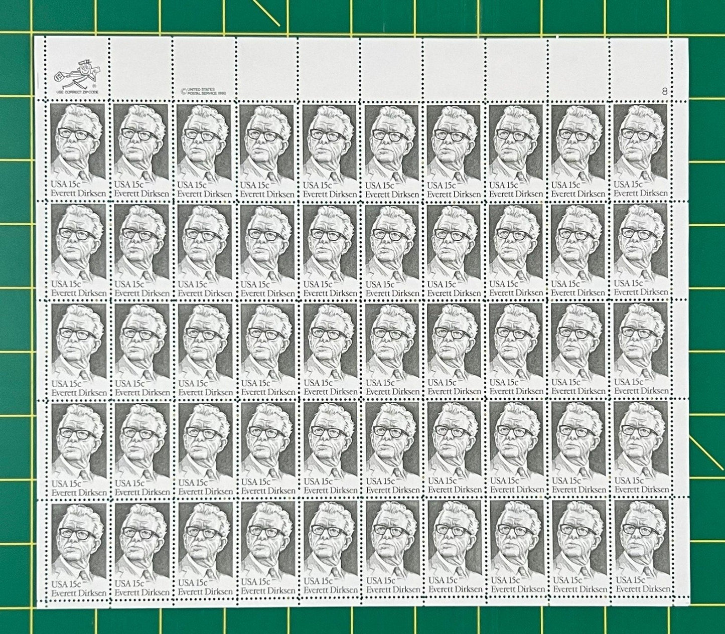 US 1874 Mint Sheet (MNH) Everett Dirksen Senator 15-Cent 1981 ZAYIX