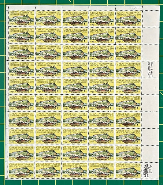 US 1409 Mint Sheet (MNH) Fort Snelling MN 150th Anniversary 6-Cent 1970 ZAYIX
