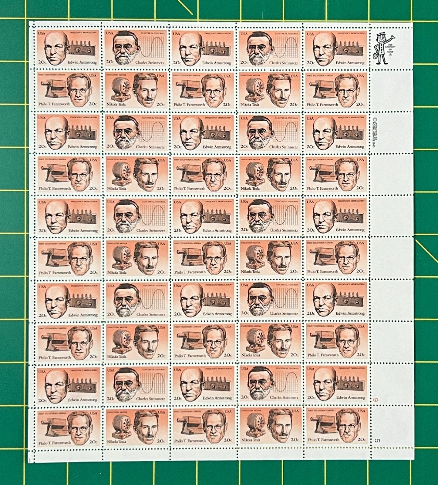 US 2055-2058 Mint Sheet (MNH) American Inventors 20-Cent 1983 ZAYIX