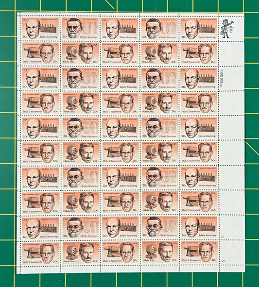 US 2055-2058 Mint Sheet (MNH) American Inventors 20-Cent 1983 ZAYIX