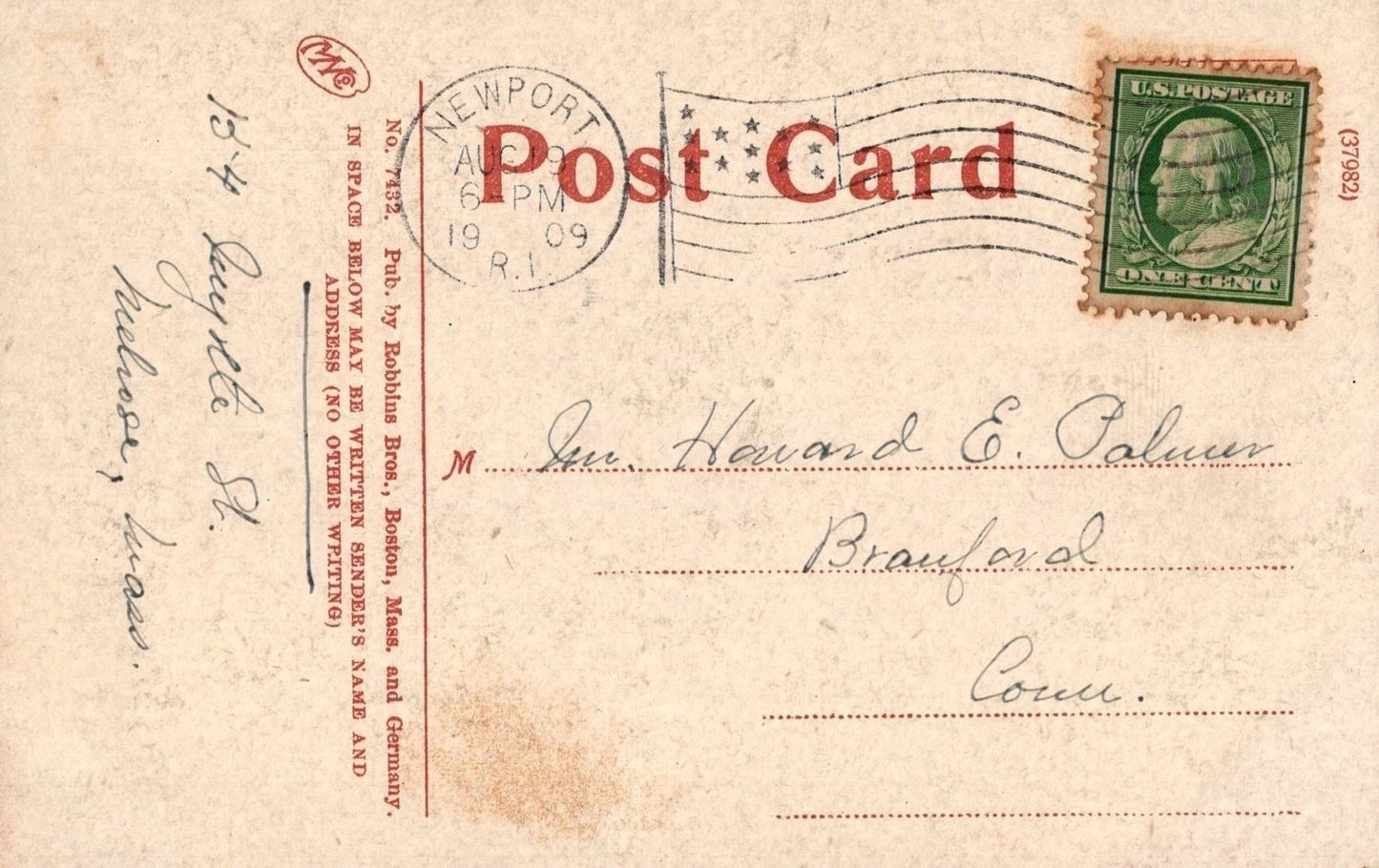 Newport RI US Training Station Naval College 1909 Postcard Mailed ZAYIX