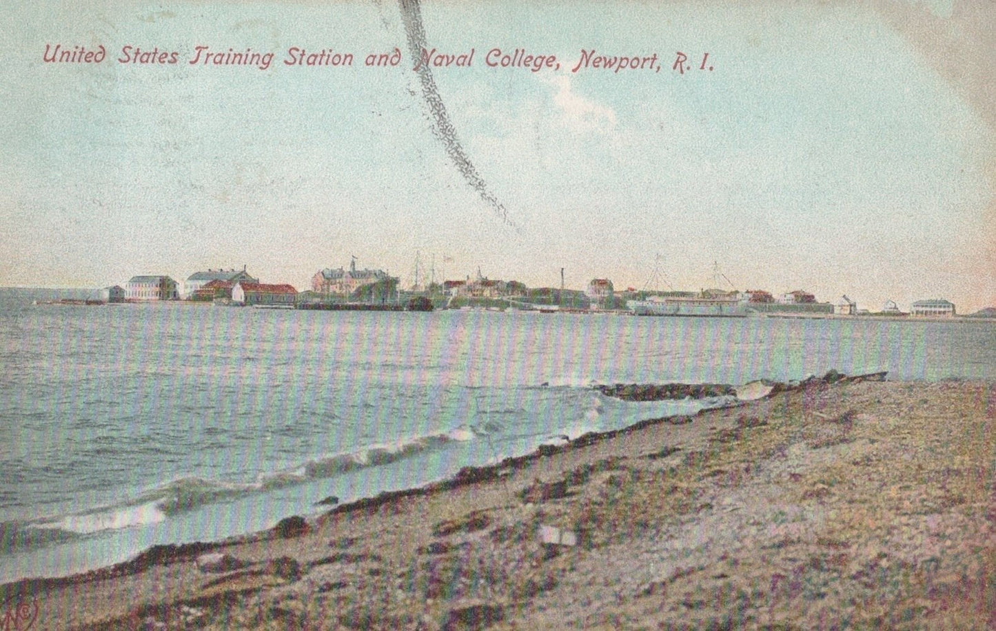 Newport RI US Training Station Naval College 1909 Postcard Mailed ZAYIX