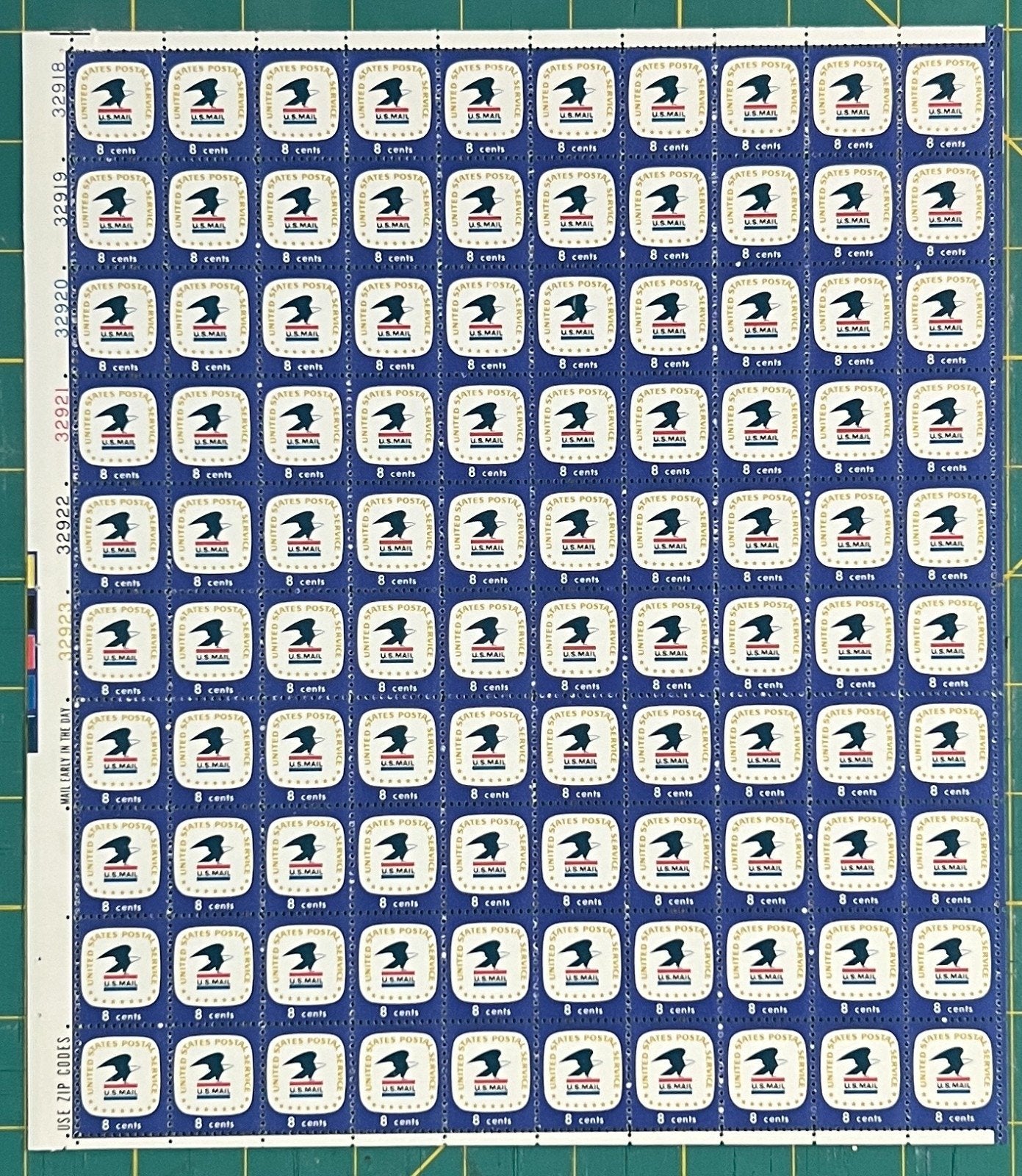 US 1396 Mint Sheet (MNH) U.S. Postal Service (PB20) 8-Cent 1971 ZAYIX