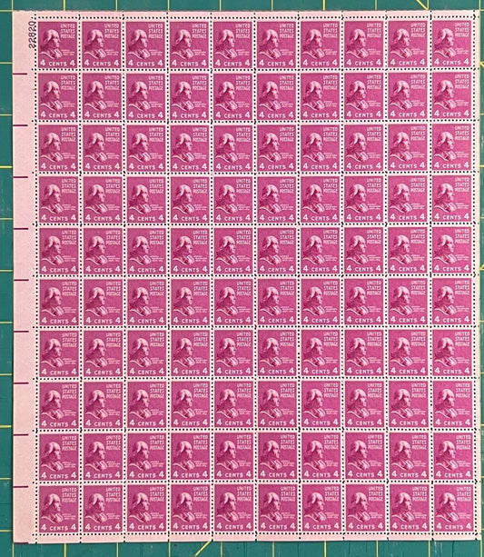 US 808 Mint Sheet (MNH) James Madison Presidential Series 4-Cent 1937 ZAYIX