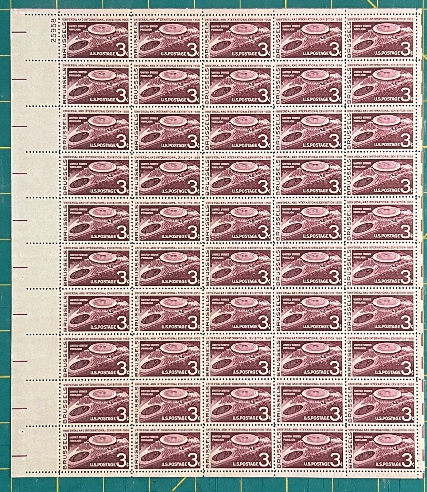 US 1104 Mint Sheet (MNH) Brussels World Fair 3-Cent 1958 ZAYIX