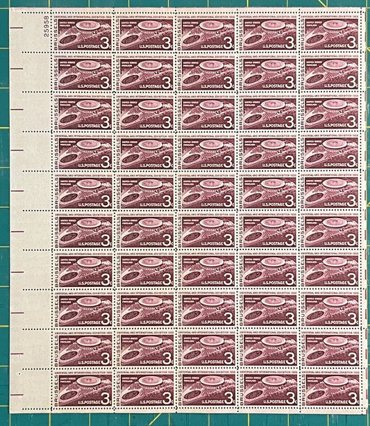 US 1104 Mint Sheet (MNH) Brussels World Fair 3-Cent 1958 ZAYIX