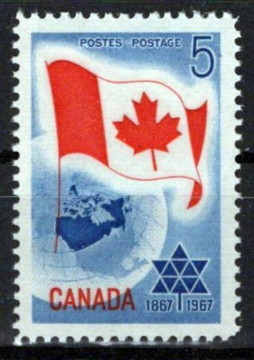 Canada 453 MNH Flags Globe MapsZayix 1224S0002M