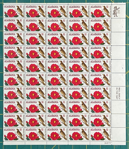 US 1375 Mint Sheet (MNH) Alabama Statehood 150th Anniversary 6-Cent 1969 ZAYIX