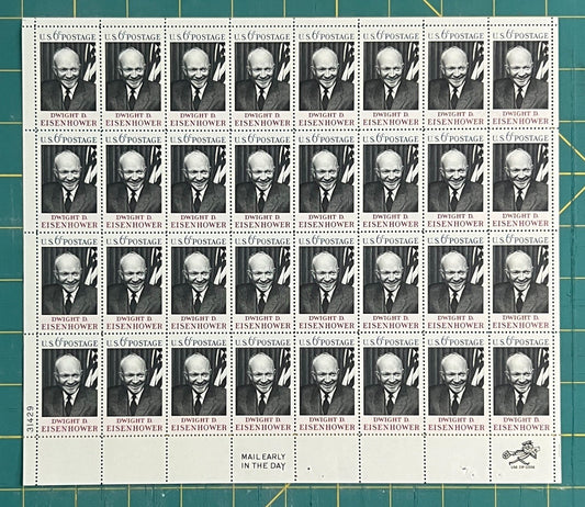 US 1383 Mint Sheet (MNH) Dwight D Eisenhower 6-Cent 1968 ZAYIX