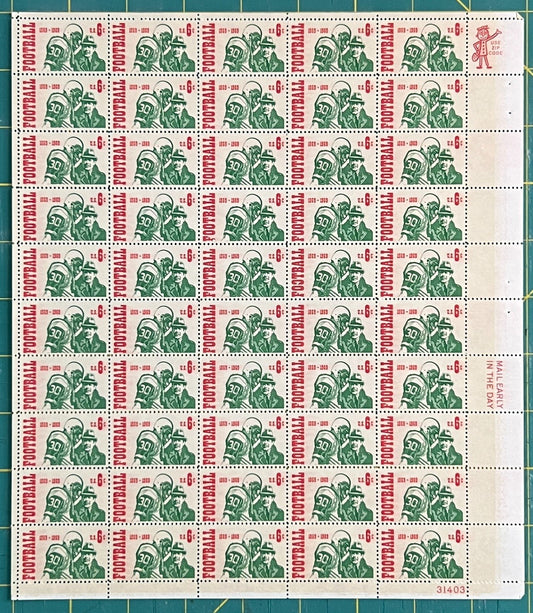 US 1382 Mint Sheet (MNH) College Football 100th Anniversary 6-Cent 1968 ZAYIX