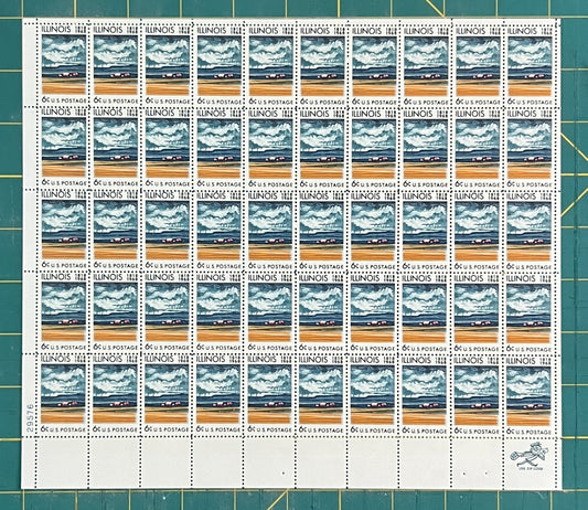 US 1339 Mint Sheet (MNH) Illinois Statehood 150th Anniversary 6-Cent 1968 ZAYIX