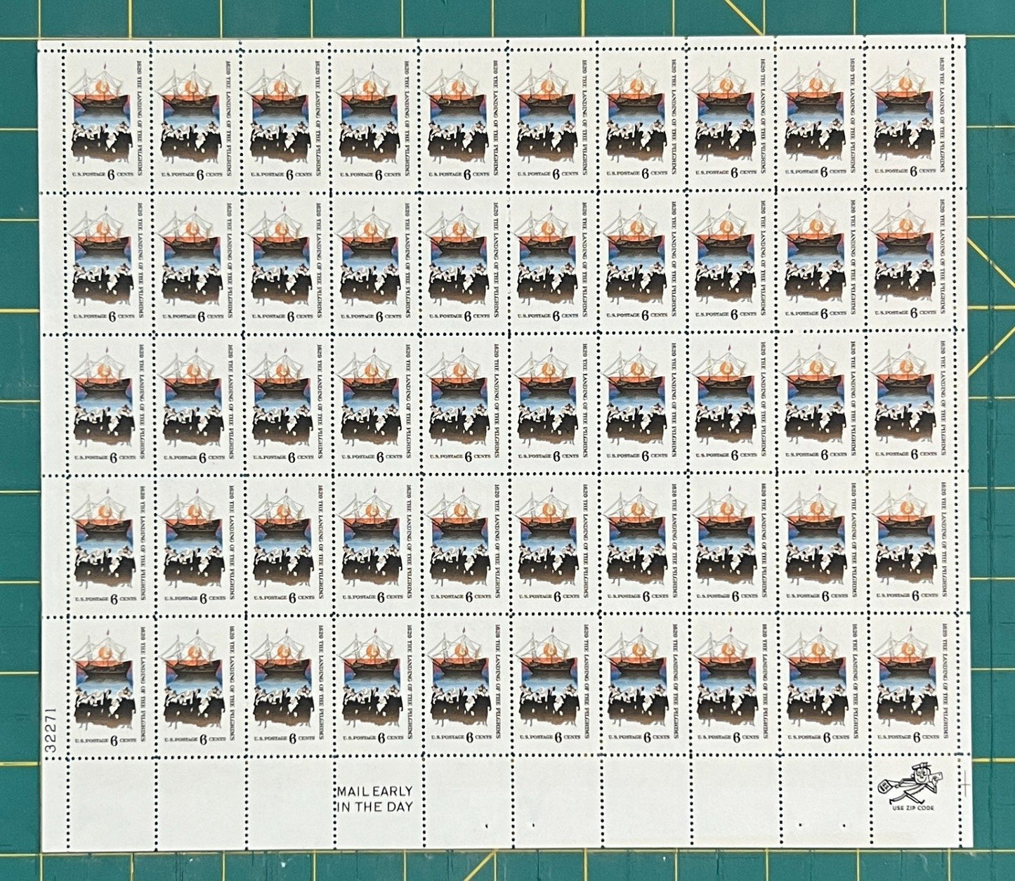 US 1420 Mint Sheet (MNH) Landing of the Pilgrims 350th 6-Cent 1970 ZAYIX