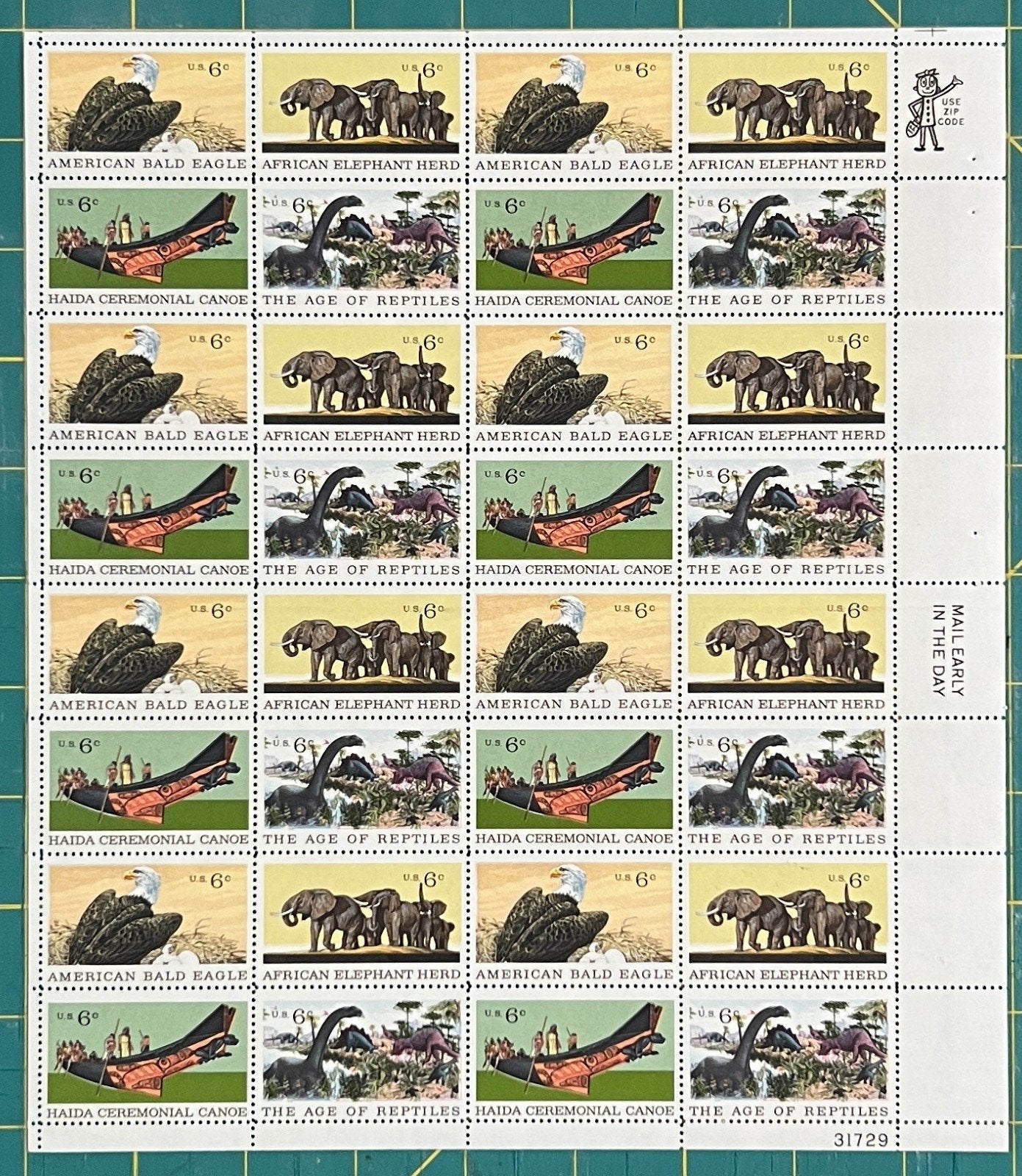 US 1387-1390 Mint Sheet (MNH) Natural History Block of 4, 6-Cent 1970 ZAYIX